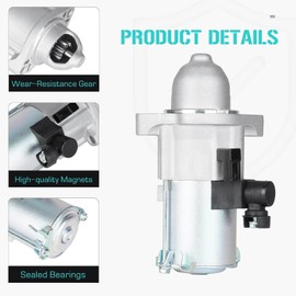 New Starter Fit for Honda Accord 2.4 2.4L 2013 2014 2015 2016 2017, for CR-V 2.4 2.4L 2015 2016, Replace for 31200-5A2-A51, 31200-5A2-A52, SM-74009, SM740-09, SM74009, Starter Motor 10914N
