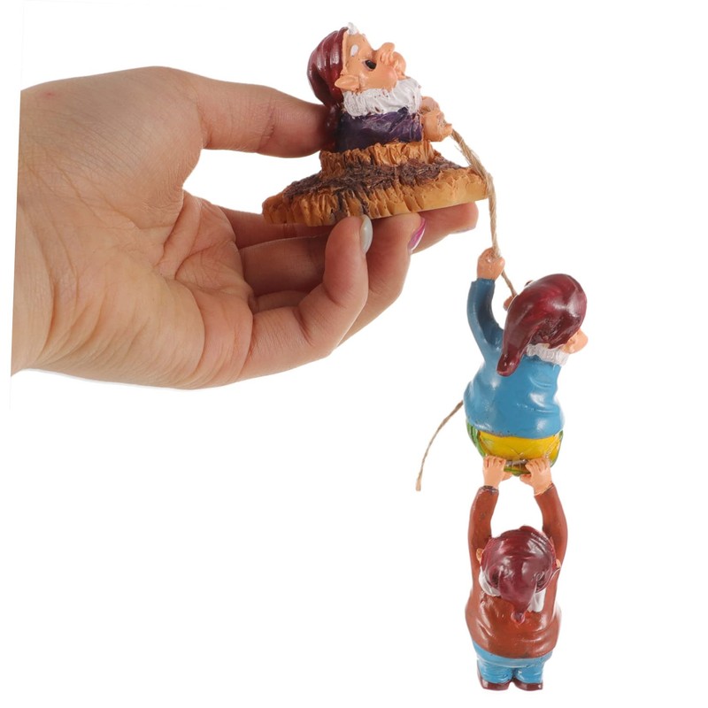 Levemolo 1 Set Creative Climbing Gnome Statue Pendant Resin Garden
