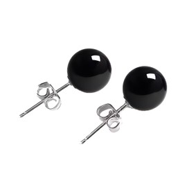 Jewellery Willy Shell Pearl Beads Stud Earrings Shell Pearl Beads Stud Earrings 925 Sterling Silver Hooks Dark Black FMO0004Z