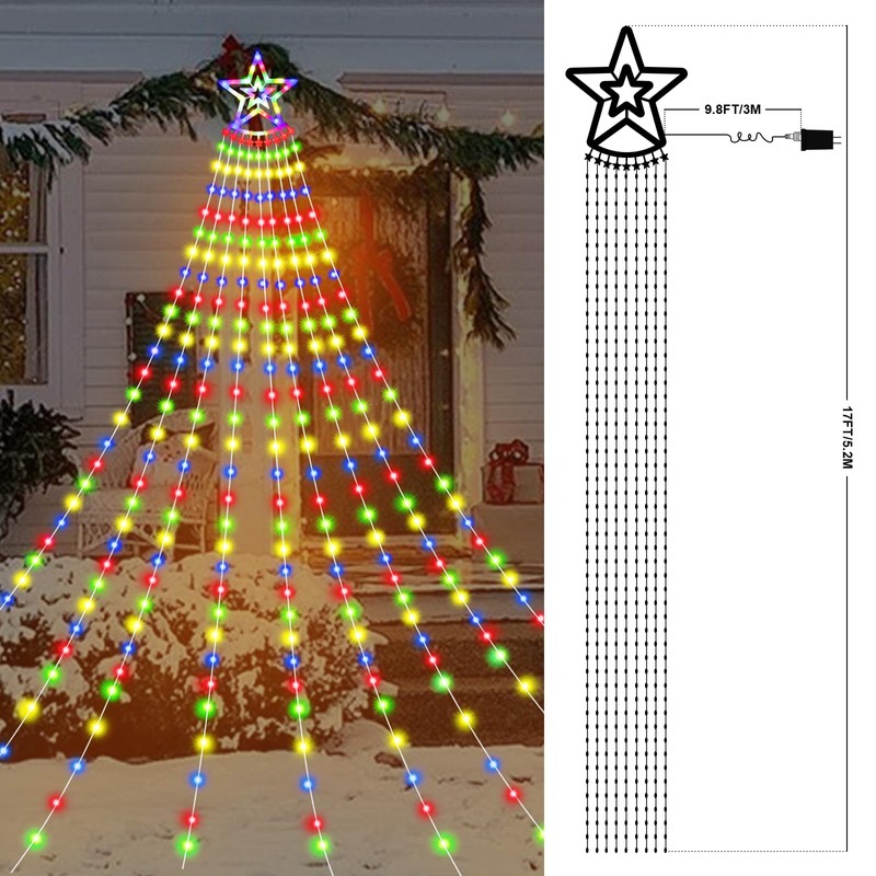 Outdoor Christmas Decoration Star Lights 480 LED Christmas Star Lights