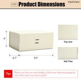 YACEYACE Small Gift Box Bulk, 1Pcs Pale Gold Gift Wrap Box for Present, Gift Box for Wrapping, Birthday, Wedding, Party, 9.4x6.8x4.1 inch