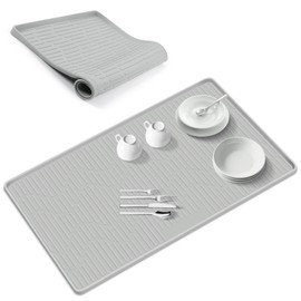 24" x 24" Silicone Dish Drying Mat for Kitchen Lanstics Drying Kitchen Mat