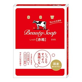Milk Soap Kyoshisha Cow Brand Red Box, Slightly Larger, 4.4 oz (125 g) x 2 Pieces, Solid Soap, Soap