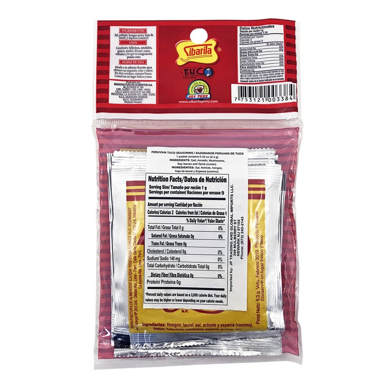 Sibarita Tuco Tallarin - Spaghetti Seasoning - Imported from Peru