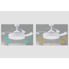 ECO Lighting 28" Retractable Blades LED Ceiling Fan Light Lamp Chandelier With Remote Control