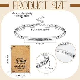 Quelay Christian Religious Gift with Bible Verses Cards Bible Verse Bracelet for Women Engraved Quote Religious Bangle Prayer Christian Gifts Inspirational Bible Verse Jewelry Gift