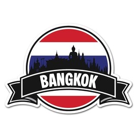 2 x 10 cm Bangkok Vinyl-Aufkleber – Thailand Thailand Flagge Stadt Reise Urlaub Geographie Standort Aufkleber Scrapbook Aufkleber #83427
