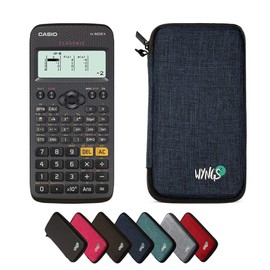Casio fx-82DE X including a WYNGS protective case in Blue - Basic Set (German)
