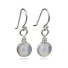 Sterling Silver Opalite Iridescent Glass Dangle Drop Earrings