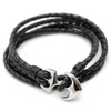 Silver One ko Front Hook Leather Choker Anchor Genuine Leather