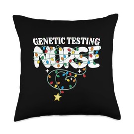 Genetic Testing Nurse Christmas Genetics Nursing NP RN Squad Throw Pillow