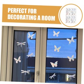 Ciieeo 8sets Butterfly Dragonfly Window Clings Anti-Collision Static Cling Stickers for Bird Strike Prevention Decorative Window Decals for Home Decor