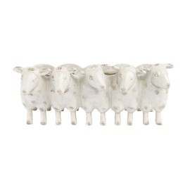 Creative Co-Op Resin Sheep Planter with Distressed Finish, White