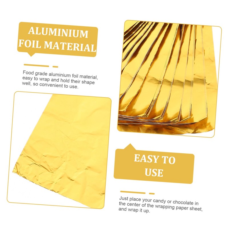 SHOWERORO 600pcs Aluminum Foil Food-Grade Packaging Paper for Wrapping for