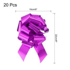 sourcing map 20pcs 6 Inch Metallic Large Big Pull Bow Gift Wrapping Bows Ribbon for Wedding Car Baskets Presents Christmas Bow, Pink