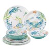 UPware 12-Piece Melamine Dinnerware Set, Includes Dinner Plates, Salad Plates,