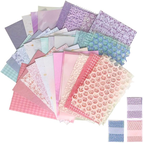 Handmade Scrapbook Paper 45 Sheets, Textured Craft Decorative Paper, Art