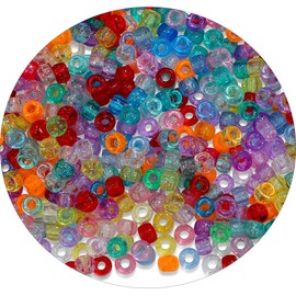 XIANNVXI Shine Pony Beads Bulk 1000 Pcs Pony Plastic Beads for Bracelets Hair Beads for Braids for Crafts Necklace Key Chains 6mm Multiple Colors