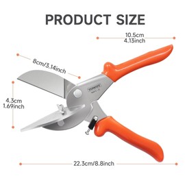 TOWOT Sharp Multi Angle Miter Shear Cutter, Adjustable at 45 To 135 Degree With Safety Lock Hand Tools for Cutting Plastic, PVC and Molding Trim