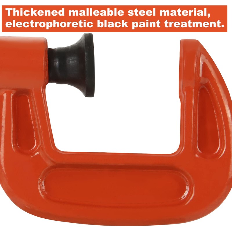 Abuff 1 Inch C-Clamp Set, 12-Pack Iron C Clamp Heavy