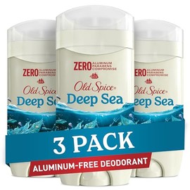 Old Spice Desodorante para hombres, sin aluminio, aroma de mar profundo con elementos oceánicos, 3 onzas (paquete de 3)