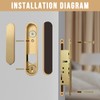 Pocket Door Hardware Gold，Privacy Pocket Door Lock with Pull, Sliding