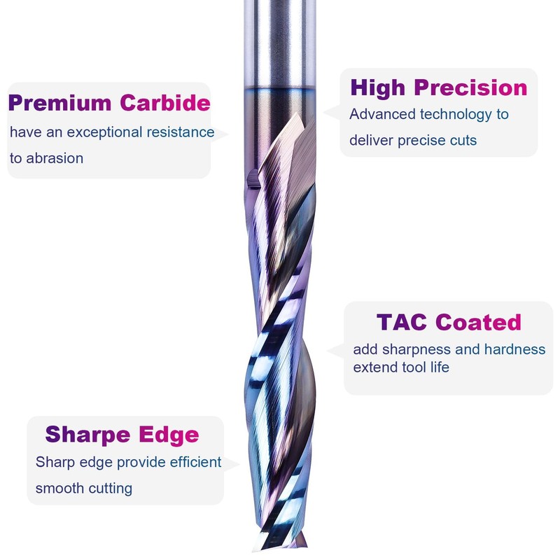 SpeTool 1/4 Inch Shank Up Cut Spiral Router Bit, 1-1/4