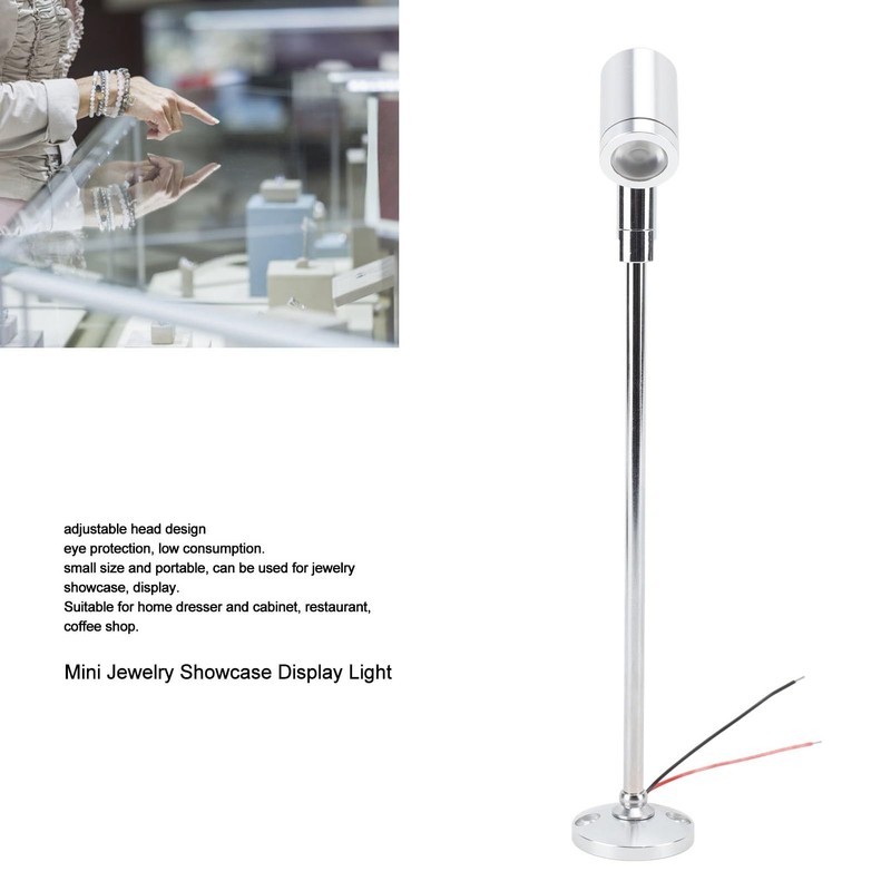 Asixxsix LED Mini Spotlight, DC12V Jewelry Showcase Display Light Standing