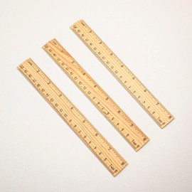 DIAO79NI Wooden Ruler, 8 Inch (20cm) Ruler, Pack of 3, Wood Ruler, Rulers for Kids, Measuring Tools, Ruler Set, Ruler in Inches and Centimeters