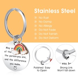 Ouligay 2Pcs Thank You Keyring Leaving Gifts for Colleagues Teacher Keyring Thank You Gifts Keyring for Teacher Nurse Colleagues Social Worker May You Be Proud of The Work You Do Keychain