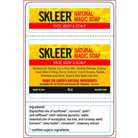 Skleer Prickly Heat,Sweat & Heat Rash Relief ~Soap ~ Natural Remedy for Miliaria - Bargain Pack of 3 x 4oz bars