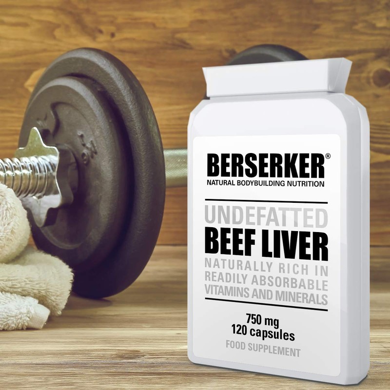 Berserker Desiccated Beef Liver 750mg 500 Capsules Un-defatted Meaning Full