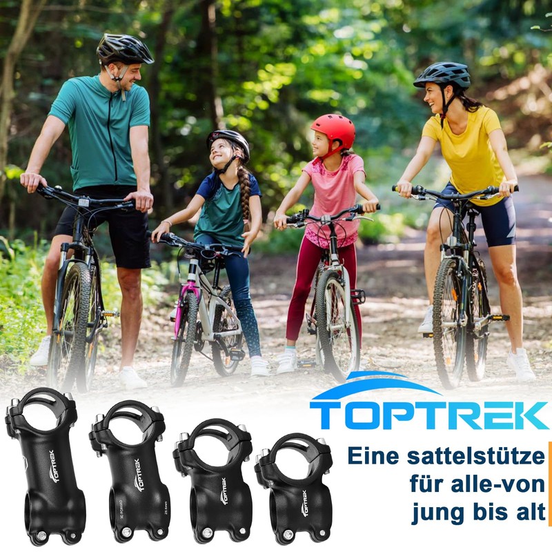 toptrek Bicycle Handlebar Stem, Handlebar Riser Bicycle 31.8 mm x
