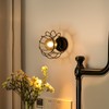 Goeco Industrial Ceiling Light, Black with Spiral Cage Lampshade, E27