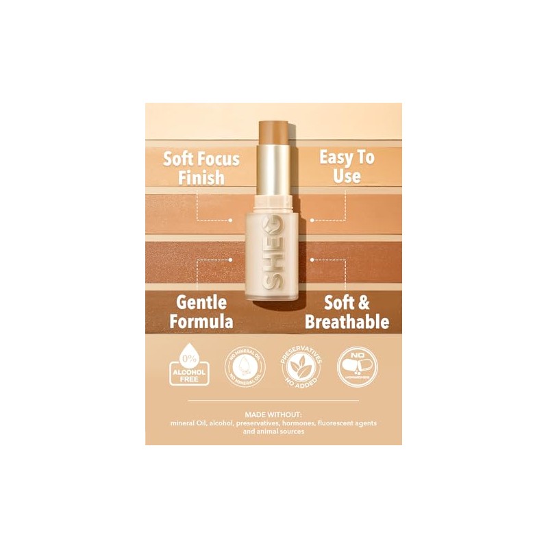 Sheglam Base Maquillaje Barra Alta Cobertura Skin Magnet Larga Duración