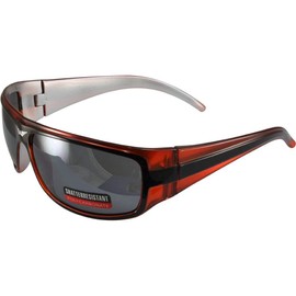 Global Vision Streamline Motorcycle Sunglasses Orange Crystal Frame Flash Mirror Lens