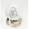 20040 snow globe deer silver base 140mm height with music