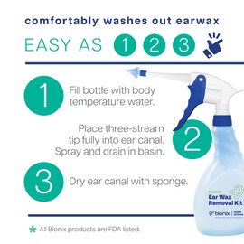 Bionix - Ear Wax Removal Kit, Helps Remove Wax Buildup, For Safe Earwax Removal, Comfortable, Convenient & Easy-To-Use, Ideal for Healthcare Consumers, Flexible (17 Piece Kit)