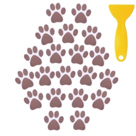 Non-Slip Bathtub Stickers 20pcs Safety Shower Treads Adhesive Appliques with Premium Scraper Bathroom Tubs Shower Treads Anti Slip Paw Floor Decals for Bathtub Pools Boats Floor Stairs