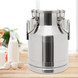 DNYSYSJ Stainless Steel Milk Can 10L Milk Bucket Sealed Milk Jug Wine Pail Bucket 2.64 Gallon Milk Can Tote Jug for Various Grains and Liquids, Silver