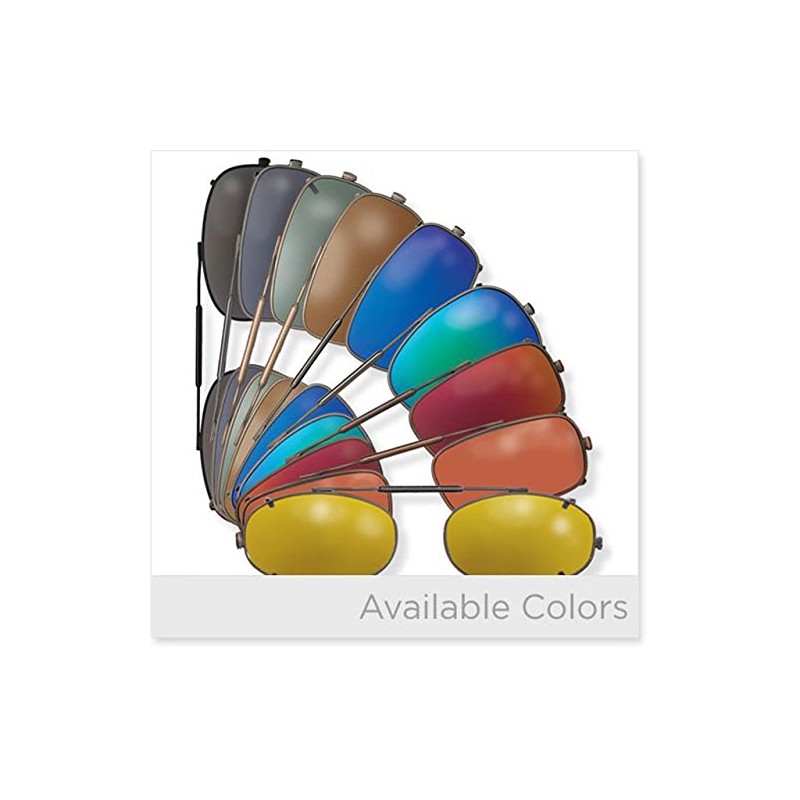 Visionaries Polarized Clip on Sunglasses - Round - Gun Frame