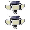 Onforu 3000LM Solar Lights Outdoor, 3 Heads Security Lights with