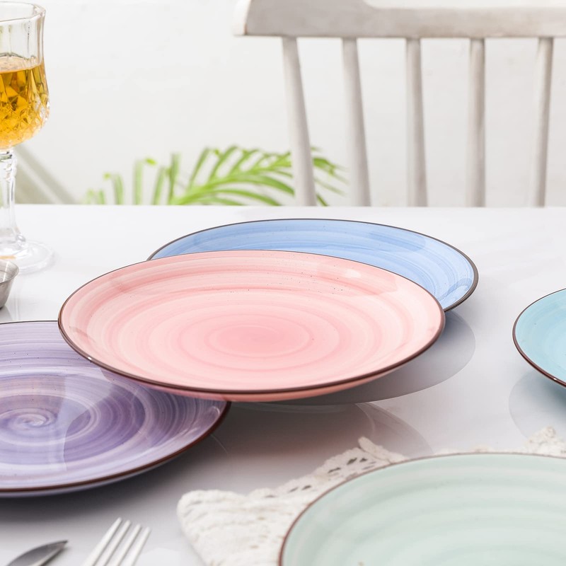 Selamica Ceramic 8 inch Dinner Plates, Small Dessert Salad Plates,