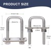 SRZTXU 4 Sets M8 Square U-Bolts,u-Bolts 1 inch Wide,304 Stainless