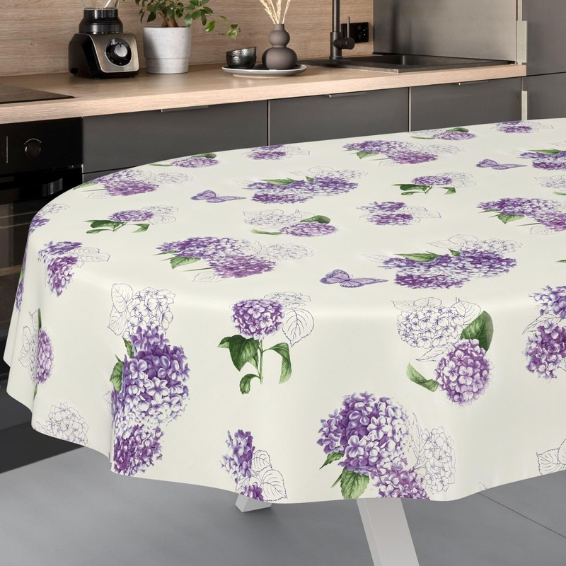 ANRO Oilcloth Tablecloth Wax Tablecloth Washable Garden Tablecloth Round Oval