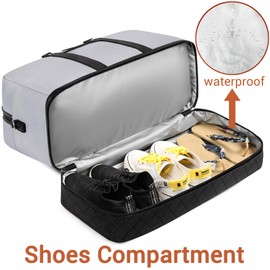 Weekender Bags for Women, Large Overnight Bag Canvas Travel Duffel Bag Carry On Tote with Shoe Compartment 21" 3Pcs Set