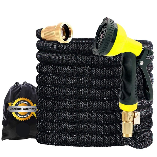 J&B XpandaHose 75ft Expandable Garden Hose with Holder - Heavy