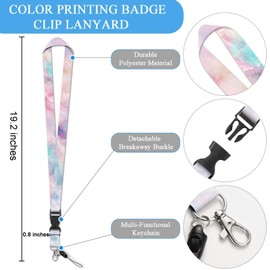 TJIHACNGE Lanyards for ID Badges, 2 Pack Horizontal and Vertical ID Badge Holder，Fashion Color Printing Pattern Men and Women Breakaway Lanyards for ID Badges，Multicolored Marble