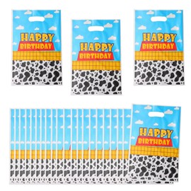 30PCS Cow Print Party Favors Bags, Cute Cow Goodie Gift Treat Candy Bags for Birthday Cowboy Cowgirl Farm Animal Themed Party