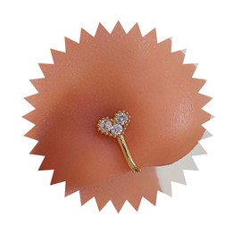 Xduargs Boho CZ Heart Clip On Nose Ring Gold Crystal Heart Cuff On Nose Ring Vintage Love Heart Fake Nose Ring Heart No Piercing Nose Ring Jewelry for Women